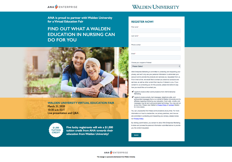 Walden University Virtual Education Fair for Nurses